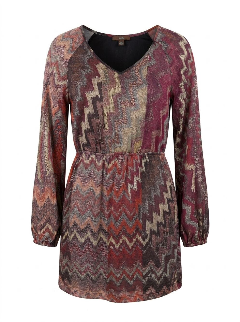 Single Made in USA Chevron Zigzag Knit Tunic Top Women Size XS